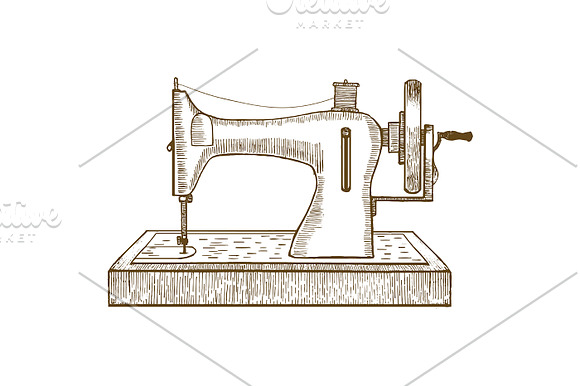 Sewing Set Hand Draw Sketch. Vector in Illustrations - product preview 2