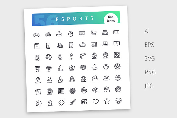 Esports Line Icons Set in Video Game Icons - product preview 3