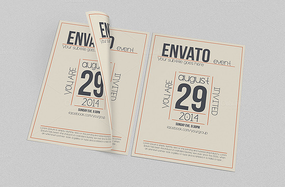 Clean retro style flyer or poster in Stationery Templates - product preview 1