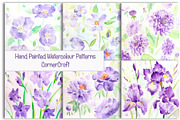 Watercolor Patterns blue flowers