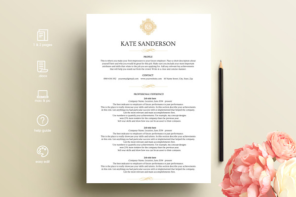resume template with logo