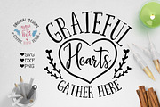 Grateful Hearts Gather Here Cut File