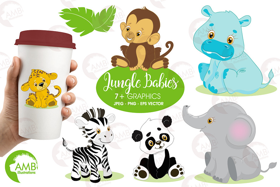 Jungle Animal Babies Clipart AMB-131