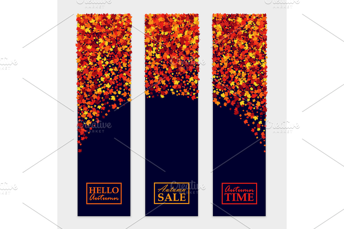 Vector fall banners set in Illustrations - product preview 8
