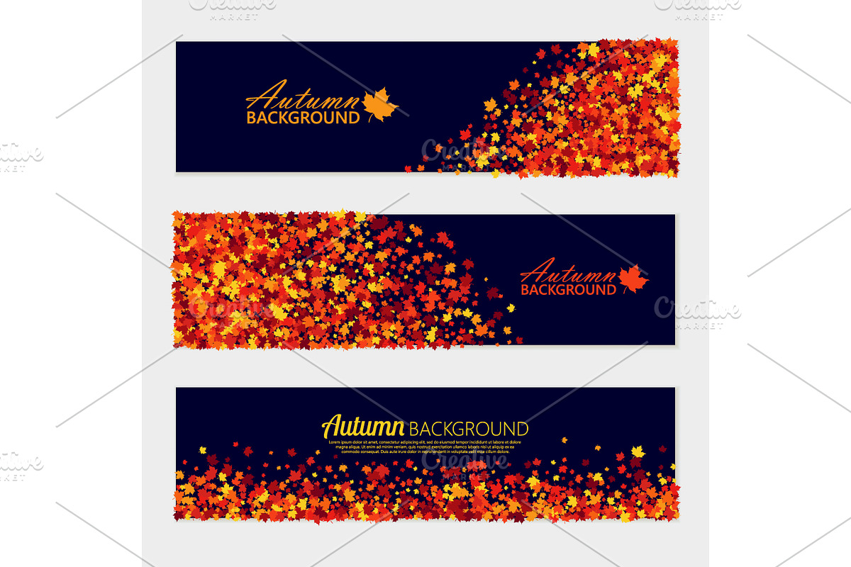 Vector horizontal autumn banners set in Illustrations - product preview 8