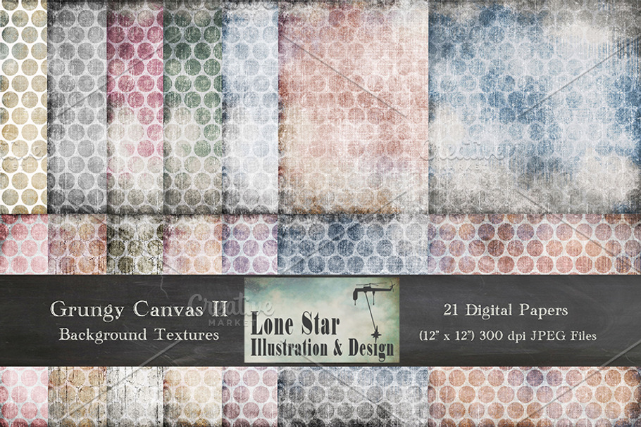 Grungy Canvas Large Dot Textures II