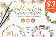 6 Fall in Love Wedding Monograms V