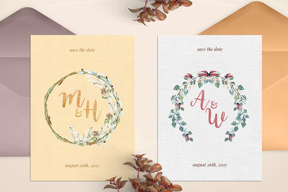 6 Fall in Love Wedding Monograms V in Illustrations - product preview 1