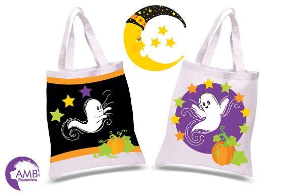 Whispy Halloween Ghosts  AMB-142 in Illustrations - product preview 1