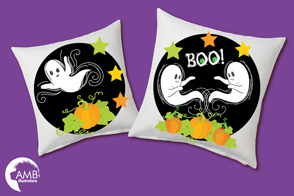 Whispy Halloween Ghosts  AMB-142 in Illustrations - product preview 2