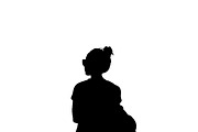 Isolated Women Black View Silhouette