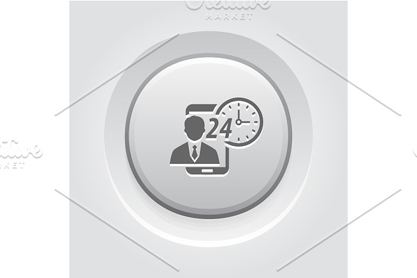Personal Assistance Icon. Grey Button Design.