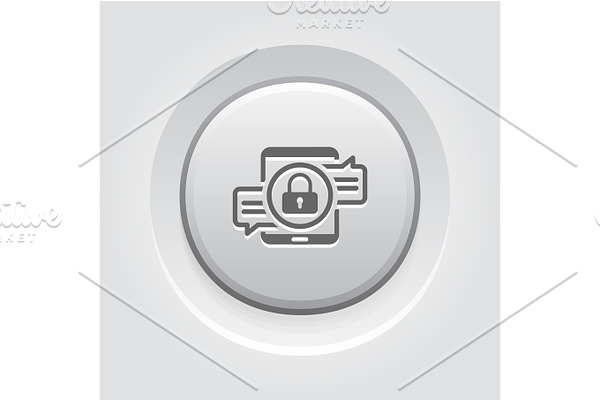 Encrypted Messaging Icon. Grey Button Design.
