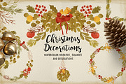 Watercolor Christmas Decorations