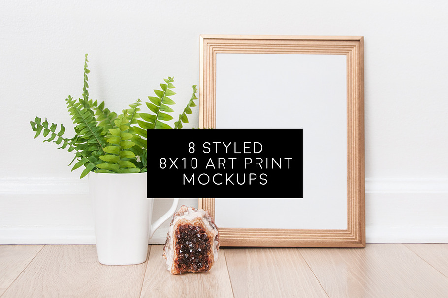 Bundle of 8 Styled 8x10 Art Prints in Product Mockups - product preview 8