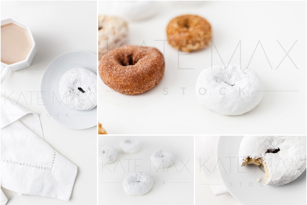 White Donuts Stock Photo Bundle  in Product Mockups - product preview 8