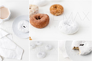 White Donuts Stock Photo Bundle 