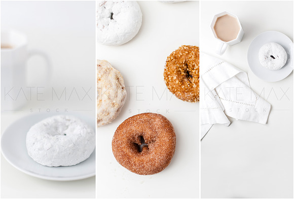 White Donuts Stock Photo Bundle  in Product Mockups - product preview 1