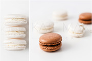 White Macarons Stock Photo Bundle