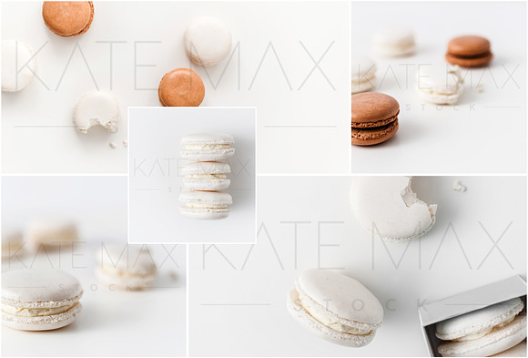 White Macarons Stock Photo Bundle in Product Mockups - product preview 1