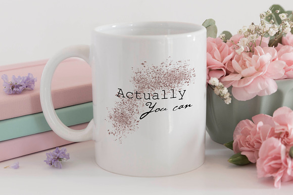 Mug mockup - pink carnations in Product Mockups - product preview 1