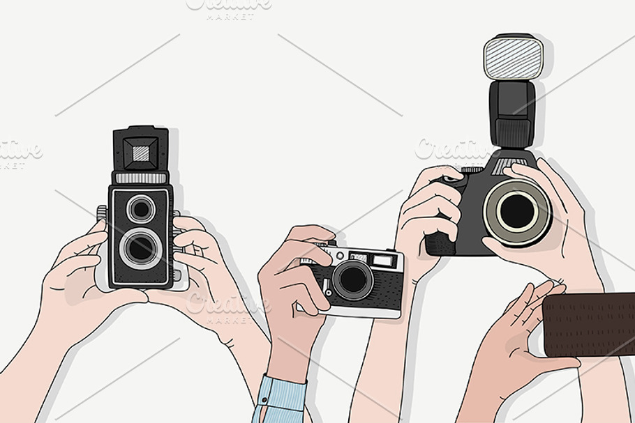 Hands taking photos vector in Illustrations - product preview 8