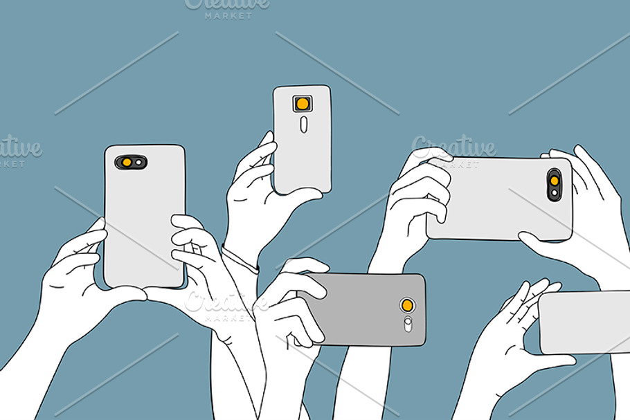 Hands taking photo vector in Illustrations - product preview 8