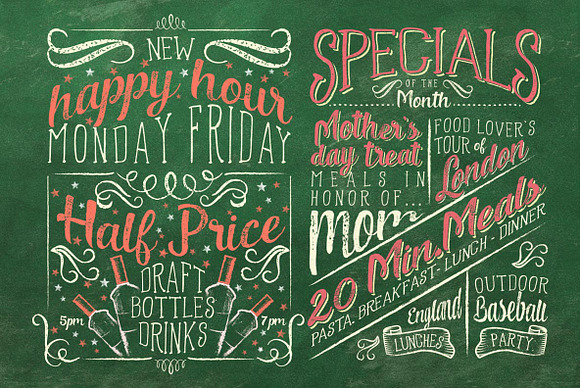 3 IN 1 Chalk Fonts Bundle + Extras in Chalkboard Fonts - product preview 4
