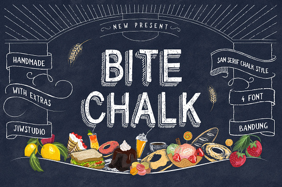 3 IN 1 Chalk Fonts Bundle + Extras in Chalkboard Fonts - product preview 6