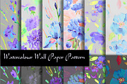 Watercolor Floral Pattern Purple