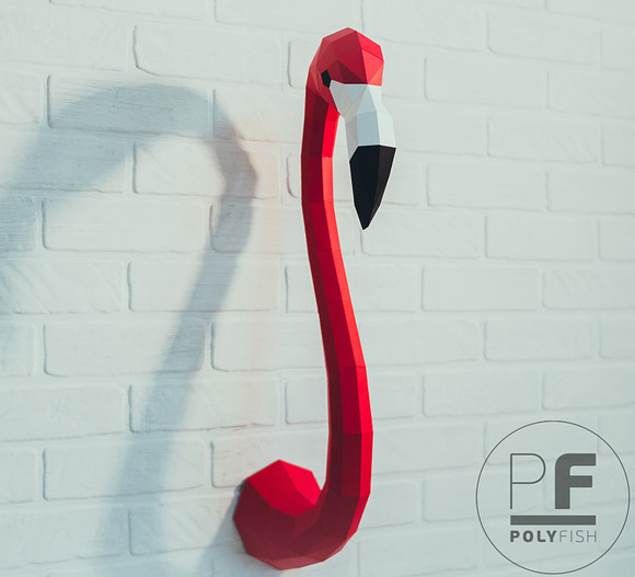 DIY Flamingo Head 3D model template in Templates - product preview 3