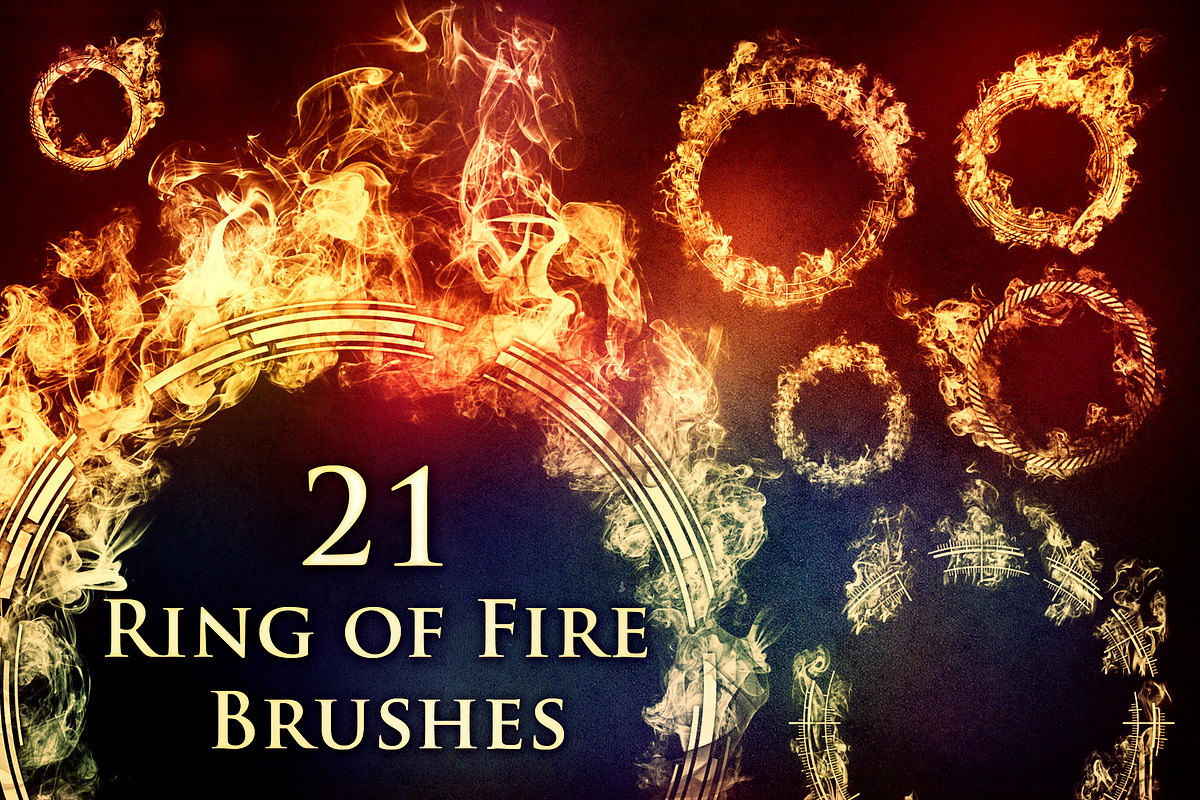 21 Ring of Fire Brushes in Photoshop Brushes - product preview 8