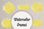 Yellow Watercolor Bracket Frames PNG