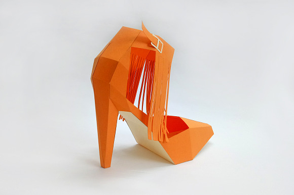 DIY Tassle High Heel - 3d papercraft in Templates - product preview 1
