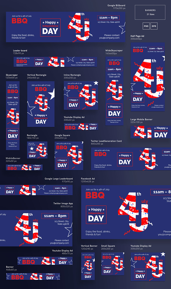 Banners Pack | Independence Day in Templates - product preview 1