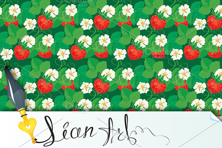 Seamless pattern with Strawberries in Patterns - product preview 8
