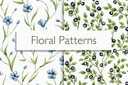 Floral and Blueberry Patterns