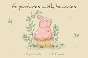 6 pictures with bunnies
