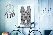 Shepherd  dog - vector illustration