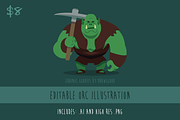 Orc Editable Vector Illustration