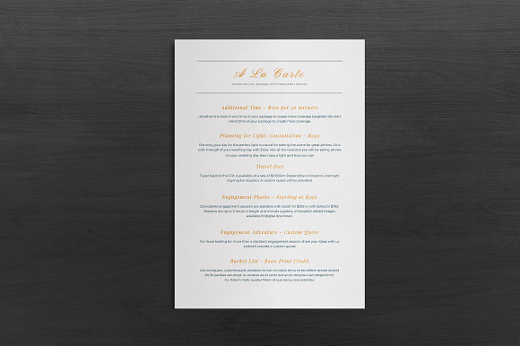 Photography Price List Template in Flyer Templates - product preview 2