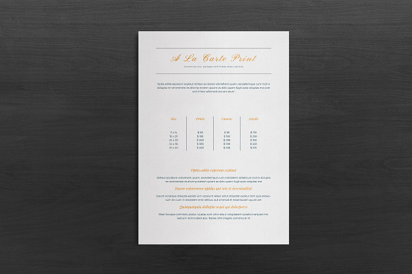 Photography Price List Template in Flyer Templates - product preview 4