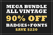 All Vintage Badges Bundle 90% OFF