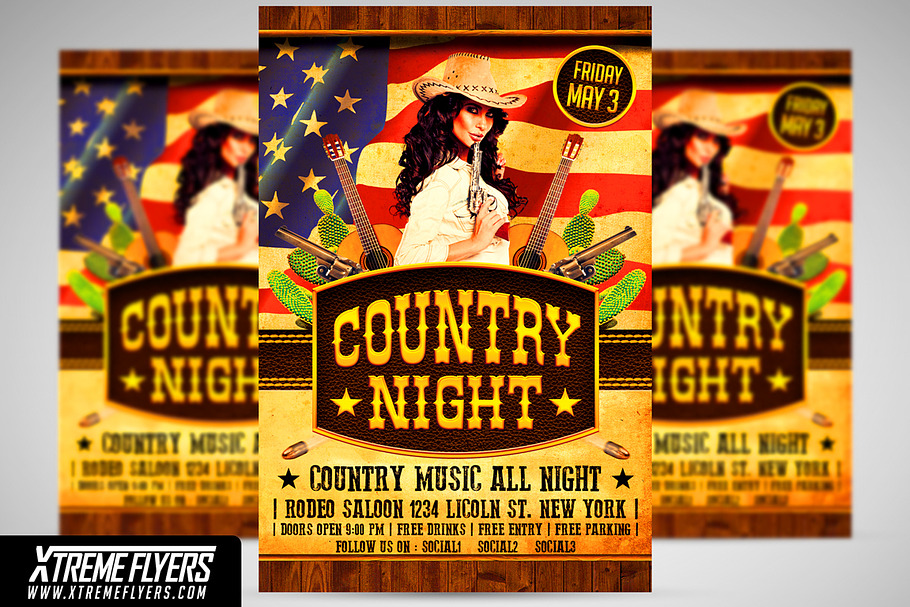 Country Night Flyer Template