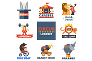 Flat circus emblems