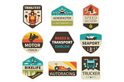 Vintage transport emblems