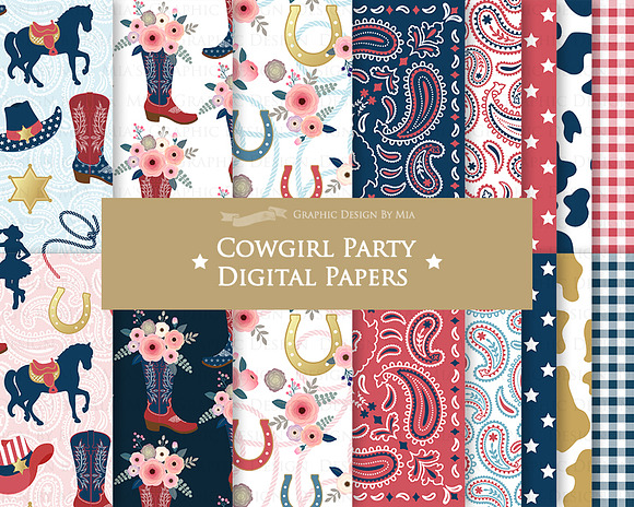 Cowgirl Red, White, Blue in Illustrations - product preview 5