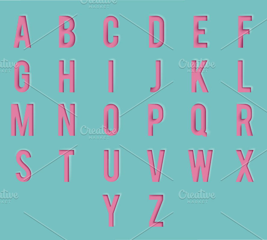 Paper Cutout Letters | Custom-Designed Web Elements ~ Creative Market