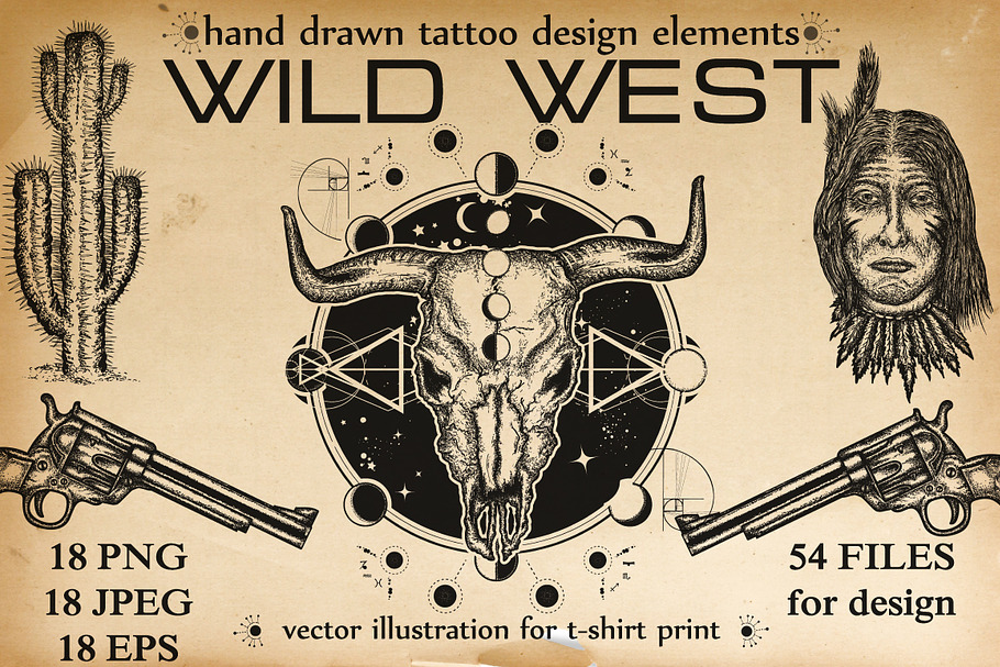 Wild west tattoo