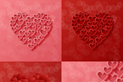Set of backgrounds with hearts